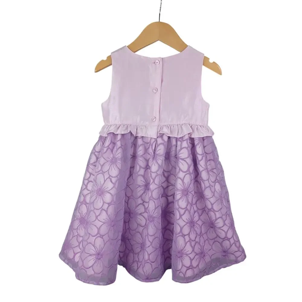 Gymboree Girls Embroidered Floral Formal Special Occasion Dress Set 2T Lavender